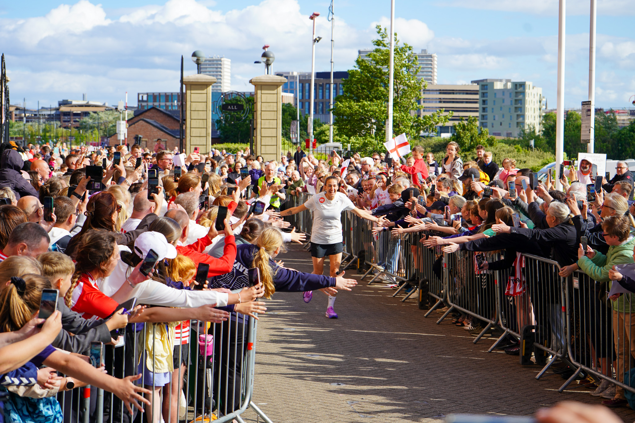 Foundation players welcome trustee Jill Scott home after epic Sport Relief challenge
